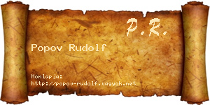 Popov Rudolf névjegykártya